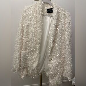 Anthropologie mable pearl sequin mix blazer